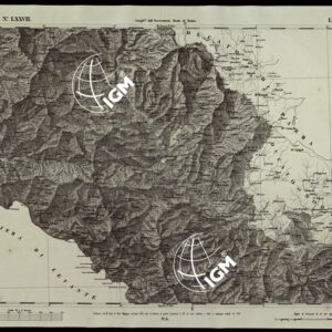 CARTA TOPOGRAFICA DEGLI STATI IN TERRAFERMA DI S.M. IL RE DI SARDEGNA ALLA SCALA DI 1A 50.000 OPERA DEL CORPO REALE DELLO STATO MAGGIORE RIVEDUTI E CORRETTI - FOGLIO N.° LXXVII LEVANTO