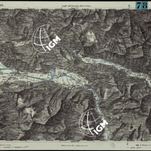CARTA TOPOGRAFICA DEGLI STATI IN TERRAFERMA DI S.M. IL RE DI SARDEGNA ALLA SCALA DI 1.A 50.000. OPERA DEL CORPO REALE DELLO STATO MAGGIORE - FOGLIO N.°12. BONNEVILLE