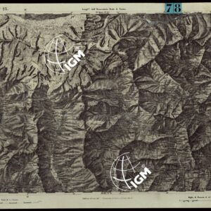 CARTA TOPOGRAFICA DEGLI STATI IN TERRAFERMA DI S.M. IL RE DI SARDEGNA ALLA SCALA DI 1.A 50.000. OPERA DEL CORPO REALE DELLO STATO MAGGIORE - FOGLIO N.°23. MONTE ROSA + DOCUMENTO DI AGGIORNAMENTO PARTE OCCIDENTALE E ORIENTALE