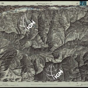 CARTA TOPOGRAFICA DEGLI STATI IN TERRAFERMA DI S.M. IL RE DI SARDEGNA ALLA SCALA DI 1.A 50.000. OPERA DEL CORPO REALE DELLO STATO MAGGIORE - FOGLIO N.°30. AOSTA