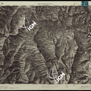 CARTA TOPOGRAFICA DEGLI STATI IN TERRAFERMA DI S.M. IL RE DI SARDEGNA ALLA SCALA DI 1.A 50.000. OPERA DEL CORPO REALE DELLO STATO MAGGIORE - FOGLIO N.°36. MOUTHIERS