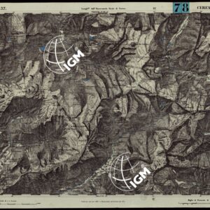 CARTA TOPOGRAFICA DEGLI STATI IN TERRAFERMA DI S.M. IL RE DI SARDEGNA ALLA SCALA DI 1.A 50.000. OPERA DEL CORPO REALE DELLO STATO MAGGIORE - FOGLIO N.°37 CERESOLE REALE