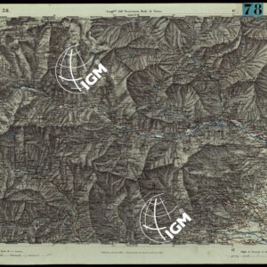CARTA TOPOGRAFICA DEGLI STATI IN TERRAFERMA DI S.M. IL RE DI SARDEGNA ALLA SCALA DI 1.A 50.000. OPERA DEL CORPO REALE DELLO STATO MAGGIORE - FOGLIO N.°38. CUORGNE'