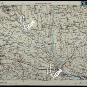 CARTA TOPOGRAFICA DEGLI STATI IN TERRAFERMA DI S.M. IL RE DI SARDEGNA ALLA SCALA DI 1.A 50.000. OPERA DEL CORPO REALE DELLO STATO MAGGIORE - FOGLIO N.°40. VERCELLI + DOCUMENTO DI AGGIORNAMENTO PARTE OCCIDENTALE E ORIENTALE