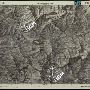 CARTA TOPOGRAFICA DEGLI STATI IN TERRAFERMA DI S.M. IL RE DI SARDEGNA ALLA SCALA DI 1.A 50.000. OPERA DEL CORPO REALE DELLO STATO MAGGIORE - FOGLIO N.°43. BARDONECCHIA