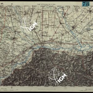 CARTA TOPOGRAFICA DEGLI STATI IN TERRAFERMA DI S.M. IL RE DI SARDEGNA ALLA SCALA DI 1.A 50.000. OPERA DEL CORPO REALE DELLO STATO MAGGIORE - FOGLIO N.°46. CHIVASSO