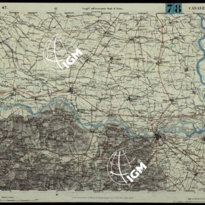 CARTA TOPOGRAFICA DEGLI STATI IN TERRAFERMA DI S.M. IL RE DI SARDEGNA ALLA SCALA DI 1.A 50.000. OPERA DEL CORPO REALE DELLO STATO MAGGIORE - FOGLIO N.°47. CASALE MONFERRATO + DOCUMENTO DI AGGIORNAMENTO PARTE OCCIDENTALE E ORIENTALE