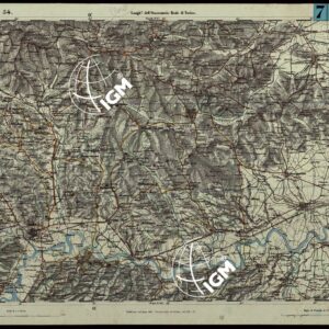 CARTA TOPOGRAFICA DEGLI STATI IN TERRAFERMA DI S.M. IL RE DI SARDEGNA ALLA SCALA DI 1.A 50.000. OPERA DEL CORPO REALE DELLO STATO MAGGIORE - FOGLIO N.°54. ASTI + DOCUMENTO DI AGGIORNAMENTO PARTE OCCIDENTALE E ORIENTALE