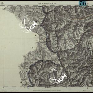 CARTA TOPOGRAFICA DEGLI STATI IN TERRAFERMA DI S.M. IL RE DI SARDEGNA ALLA SCALA DI 1.A 50.000. OPERA DEL CORPO REALE DELLO STATO MAGGIORE - FOGLIO N.°57. MONTE VISO