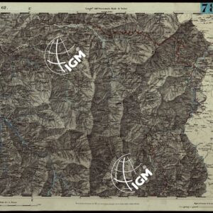 CARTA TOPOGRAFICA DEGLI STATI IN TERRAFERMA DI S.M. IL RE DI SARDEGNA ALLA SCALA DI 1.A 50.000. OPERA DEL CORPO REALE DELLO STATO MAGGIORE - FOGLIO N.°62. BOBBIO + DOCUMENTO DI AGGIORNAMENTO PARTE OCCIDENTALE E ORIENTALE