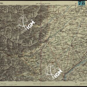CARTA TOPOGRAFICA DEGLI STATI IN TERRAFERMA DI S.M. IL RE DI SARDEGNA ALLA SCALA DI 1.A 50.000. OPERA DEL CORPO REALE DELLO STATO MAGGIORE - FOGLIO N.°64.  CENTALLO