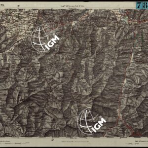 CARTA TOPOGRAFICA DEGLI STATI IN TERRAFERMA DI S.M. IL RE DI SARDEGNA ALLA SCALA DI 1.A 50.000. OPERA DEL CORPO REALE DELLO STATO MAGGIORE - FOGLIO N.°73.  MONDOVI'