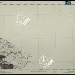 CARTA TOPOGRAFICA DEGLI STATI IN TERRAFERMA DI S.M. IL RE DI SARDEGNA ALLA SCALA DI 1.A 50.000. OPERA DEL CORPO REALE DELLO STATO MAGGIORE - FOGLIO N.°78.  BOLLANO + DOCUMENTO DI AGGIORNAMENTO UNICO