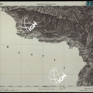 CARTA TOPOGRAFICA DEGLI STATI IN TERRAFERMA DI S.M. IL RE DI SARDEGNA ALLA SCALA DI 1.A 50.000. OPERA DEL CORPO REALE DELLO STATO MAGGIORE - FOGLIO N.°86.  LEVENZO