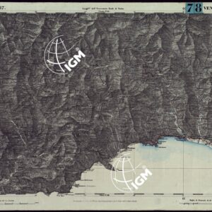 CARTA TOPOGRAFICA DEGLI STATI IN TERRAFERMA DI S.M. IL RE DI SARDEGNA ALLA SCALA DI 1.A 50.000. OPERA DEL CORPO REALE DELLO STATO MAGGIORE - FOGLIO N.°87.  VENTIMIGLIA + DOCUMENTO DI AGGIORNAMENTO UNICO
