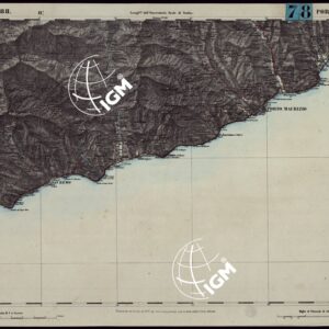 CARTA TOPOGRAFICA DEGLI STATI IN TERRAFERMA DI S.M. IL RE DI SARDEGNA ALLA SCALA DI 1.A 50.000. OPERA DEL CORPO REALE DELLO STATO MAGGIORE - FOGLIO N.°88.  PORTO MAURIZIO + DOCUMENTO DI AGGIORNAMENTO PARTE OCCIDENTALE E ORIENTALE.