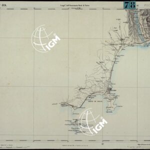CARTA TOPOGRAFICA DEGLI STATI IN TERRAFERMA DI S.M. IL RE DI SARDEGNA ALLA SCALA DI 1.A 50.000. OPERA DEL CORPO REALE DELLO STATO MAGGIORE - FOGLIO N.°89.  FOCE DEL VARO