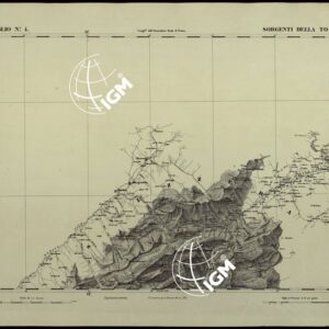 CARTA TOPOGRAFICA DEGLI STATI IN TERRAFERMA DI S.M. IL RE DI SARDEGNA ALLA SCALA DI 1.A 50.000. OPERA DEL CORPO REALE DELLO STATO MAGGIORE - FOGLIO N.°4.  SORGENTI DELLA TOCE