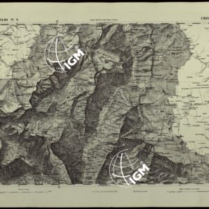 CARTA TOPOGRAFICA DEGLI STATI IN TERRAFERMA DI S.M. IL RE DI SARDEGNA ALLA SCALA DI 1.A 50.000. OPERA DEL CORPO REALE DELLO STATO MAGGIORE - FOGLIO N.°9. CRODO