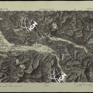 CARTA TOPOGRAFICA DEGLI STATI IN TERRAFERMA DI S.M. IL RE DI SARDEGNA ALLA SCALA DI 1.A 50.000. OPERA DEL CORPO REALE DELLO STATO MAGGIORE - FOGLIO N.°12.  BONNEVILLE