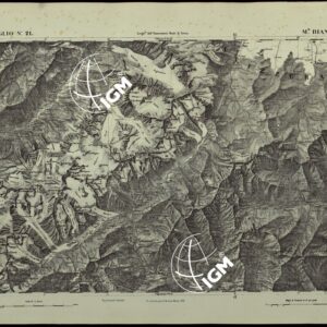CARTA TOPOGRAFICA DEGLI STATI IN TERRAFERMA DI S.M. IL RE DI SARDEGNA ALLA SCALA DI 1.A 50.000. OPERA DEL CORPO REALE DELLO STATO MAGGIORE - FOGLIO N.°21. MONTE BIANCO