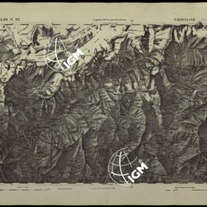 CARTA TOPOGRAFICA DEGLI STATI IN TERRAFERMA DI S.M. IL RE DI SARDEGNA ALLA SCALA DI 1.A 50.000. OPERA DEL CORPO REALE DELLO STATO MAGGIORE - FOGLIO N.°22.  VALPELLINE