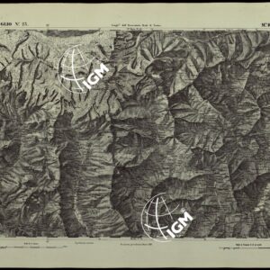 CARTA TOPOGRAFICA DEGLI STATI IN TERRAFERMA DI S.M. IL RE DI SARDEGNA ALLA SCALA DI 1.A 50.000. OPERA DEL CORPO REALE DELLO STATO MAGGIORE - FOGLIO N.°23.  MONTE ROSA