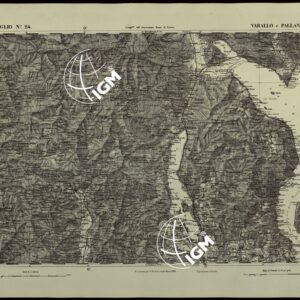 CARTA TOPOGRAFICA DEGLI STATI IN TERRAFERMA DI S.M. IL RE DI SARDEGNA ALLA SCALA DI 1.A 50.000. OPERA DEL CORPO REALE DELLO STATO MAGGIORE - FOGLIO N.°24. VARALLO E PALLANZA