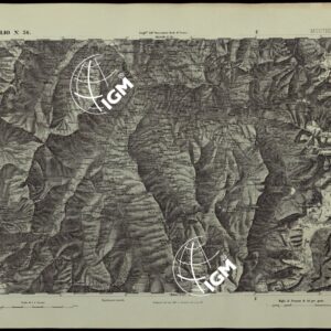 CARTA TOPOGRAFICA DEGLI STATI IN TERRAFERMA DI S.M. IL RE DI SARDEGNA ALLA SCALA DI 1.A 50.000. OPERA DEL CORPO REALE DELLO STATO MAGGIORE - FOGLIO N.°36.  MOUTHIERS