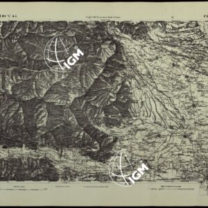 CARTA TOPOGRAFICA DEGLI STATI IN TERRAFERMA DI S.M. IL RE DI SARDEGNA ALLA SCALA DI 1.A 50.000. OPERA DEL CORPO REALE DELLO STATO MAGGIORE - FOGLIO N.°45.  CIRIE'