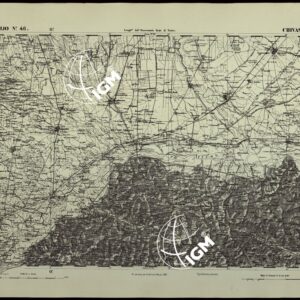 CARTA TOPOGRAFICA DEGLI STATI IN TERRAFERMA DI S.M. IL RE DI SARDEGNA ALLA SCALA DI 1.A 50.000. OPERA DEL CORPO REALE DELLO STATO MAGGIORE - FOGLIO N.°46. CHIVASSO