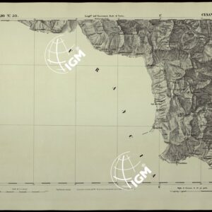 CARTA TOPOGRAFICA DEGLI STATI IN TERRAFERMA DI S.M. IL RE DI SARDEGNA ALLA SCALA DI 1.A 50.000. OPERA DEL CORPO REALE DELLO STATO MAGGIORE - FOGLIO N.°50.  CESANA