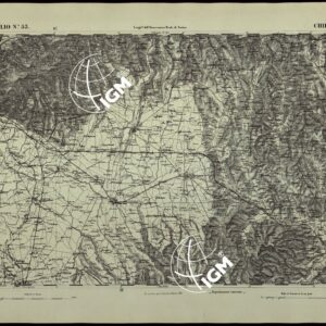 CARTA TOPOGRAFICA DEGLI STATI IN TERRAFERMA DI S.M. IL RE DI SARDEGNA ALLA SCALA DI 1.A 50.000. OPERA DEL CORPO REALE DELLO STATO MAGGIORE - FOGLIO N.°53. CHIERI