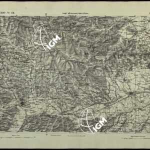 CARTA TOPOGRAFICA DEGLI STATI IN TERRAFERMA DI S.M. IL RE DI SARDEGNA ALLA SCALA DI 1.A 50.000. OPERA DEL CORPO REALE DELLO STATO MAGGIORE - FOGLIO N.°54  ASTI