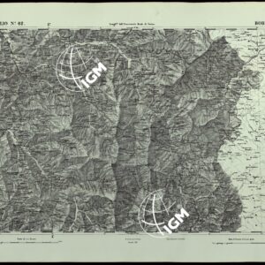 CARTA TOPOGRAFICA DEGLI STATI IN TERRAFERMA DI S.M. IL RE DI SARDEGNA ALLA SCALA DI 1.A 50.000. OPERA DEL CORPO REALE DELLO STATO MAGGIORE - FOGLIO N.°62. BOBBIO