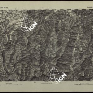 CARTA TOPOGRAFICA DEGLI STATI IN TERRAFERMA DI S.M. IL RE DI SARDEGNA ALLA SCALA DI 1.A 50.000. OPERA DEL CORPO REALE DELLO STATO MAGGIORE - FOGLIO N.°73.  MONDOVI'