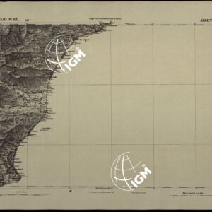 CARTA TOPOGRAFICA DEGLI STATI IN TERRAFERMA DI S.M. IL RE DI SARDEGNA ALLA SCALA DI 1.A 50.000. OPERA DEL CORPO REALE DELLO STATO MAGGIORE - FOGLIO N.°83. ALBENGA