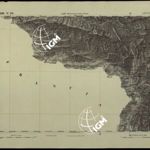 CARTA TOPOGRAFICA DEGLI STATI IN TERRAFERMA DI S.M. IL RE DI SARDEGNA ALLA SCALA DI 1.A 50.000. OPERA DEL CORPO REALE DELLO STATO MAGGIORE - FOGLIO N.°86.  LEVENZO