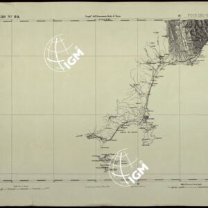 CARTA TOPOGRAFICA DEGLI STATI IN TERRAFERMA DI S.M. IL RE DI SARDEGNA ALLA SCALA DI 1.A 50.000. OPERA DEL CORPO REALE DELLO STATO MAGGIORE - FOGLIO N.°89. FOCE DEL VARO