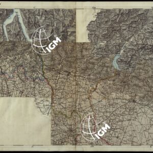 CARTA COROGRAFICA DEI VERSANTI SETTENTRIONALI E MERIDIONALI DELLE ALPI RETICHE CARNICHE E GIULIE IN 25 FOGLI - FOGLIO A.4 BRESCIA