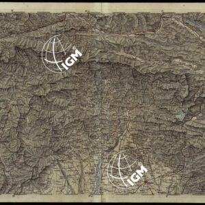 CARTA COROGRAFICA DEI VERSANTI SETTENTRIONALI E MERIDIONALI DELLE ALPI RETICHE CARNICHE E GIULIE IN 25 FOGLI - FOGLIO C.3 UDINE