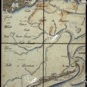 PLAN DER SEE-STADT ADT UND FESTUNG VENEDIG SAMMT HREN LAGUNEN UND DEM DIESE UMGEBEN DEN FESTEN LANDE VON DER MUNDUNG DER ETSCHRIS ZU JENER DER PIAVE. + CENNI SULLA COSTRUZIONE DELLA CARTA ANNO 1849 - FOGLIO 13