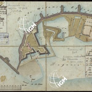 PLAN DER SEE-STADT ADT UND FESTUNG VENEDIG SAMMT HREN LAGUNEN UND DEM DIESE UMGEBEN DEN FESTEN LANDE VON DER MUNDUNG DER ETSCHRIS ZU JENER DER PIAVE. + CENNI SULLA COSTRUZIONE DELLA CARTA ANNO 1849