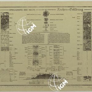 CARTA TOPOGRAFICA DEL REGNO LOMBARDO-VENETO COSTRUTTA SOPRA MISURE ASTRONOMICO-TRIGONOMETRICHE ED INCISA A MILANO NELL'ISTITUTO GEOGRAFICO MILITARE DELL'I.R. STATO MAGGIORE GENARALE AUSTRIACO - E.2 SEGNI CONVENZIONALI