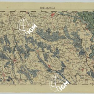 CARTA DELLA PARTE CENTRALE DELL'ALTA ITALIA AUTOGRAFATA NELL'UFFICIO TOPOGRAFICO DEL CORPO REALE DELLO STATO MAGGIORE TORINO 1859 - FOG.C.IV.  ISOLA DELLA SCALA