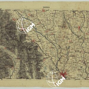 CARTA DELLA PARTE CENTRALE DELL'ALTA ITALIA AUTOGRAFATA NELL'UFFICIO TOPOGRAFICO DEL CORPO REALE DELLO STATO MAGGIORE TORINO 1859 - FOG.D.II VICENZA