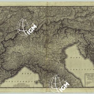 CARTA DELL'ITALIA SUPERIORE E DI PARTE DEGLI STATI LIMITROFI RIDUZIONE DELLA CARTA DI BACLER DOLBE FATTA NEL DEPOSITO GENERALE DELLA GUERRA PER ORDINE S.E. IL MINISTRO DLLA GUERRA DEL REGNO D'ITALIA.