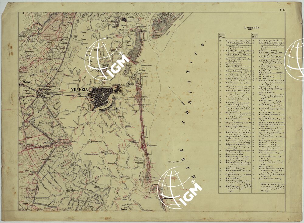 CARTA TOPOGRAFICA DELLA LAGUNA VENETA ALLA DI 1 A 50.000 - FOGLIO 2