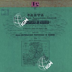 CARTA IDROGRAFICA STRADALE AMMINISTRATIVA CONSORZIALE DELLA PROVINCIA DI PADOVA E DEI TERRENI CHE SI ESTENDANO FINO ALLA SINISTRA SPONDA DEL FIUME ADIGE E LA LAGUNA DI CHIOGGIA. II EDIZIONE RIDOTTA ALLA SCALA DI 1 50.000. - COPERTINA