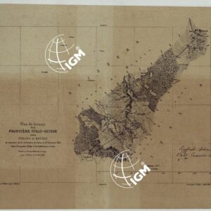 PLAN DU BORNAGE DE LA FRONTIERE ITALO-SUISSE ENTRE TIRANO E BRUSIO EN EXECUTION DE LA COVENTION DE BERNE DU 31 DECEMBRE 1873 ENTRE LE ROYAUME D'ITALIE ET LA CONFEDERATION SUISSE. ANNEXE AU PROCES-VERBAL DU BORNAGE SIGNE'A'TIRANO LE 27 AOUT 1874. 1° COPIA